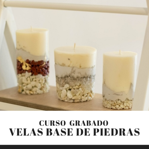 Curso de velas con base de piedras y cemento (en videos)