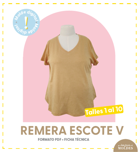 Remera escote V