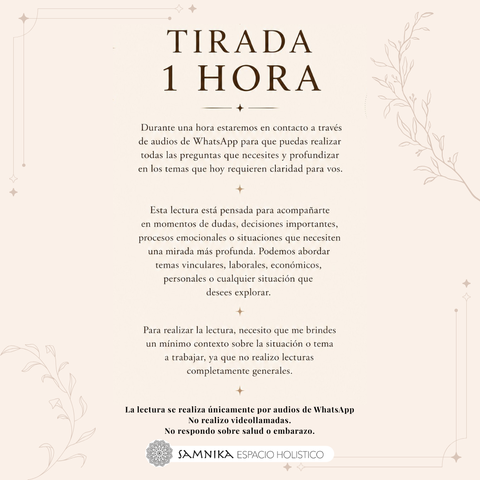 TAROT - TIRADA DE 1 HORA