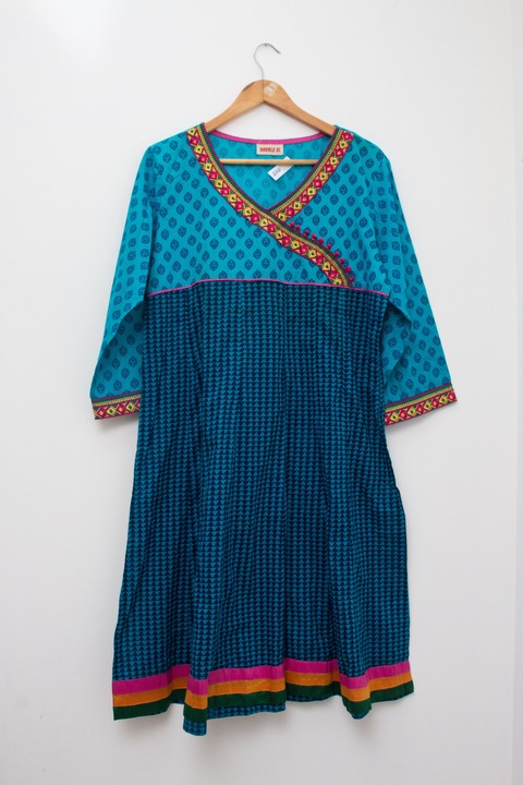 Kurta azul tipo vestido