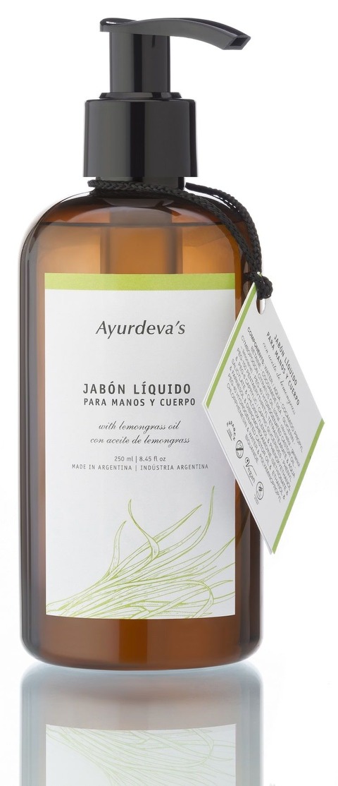 Jabón líquido para manos y cuerpo con aceite de Lemongrass