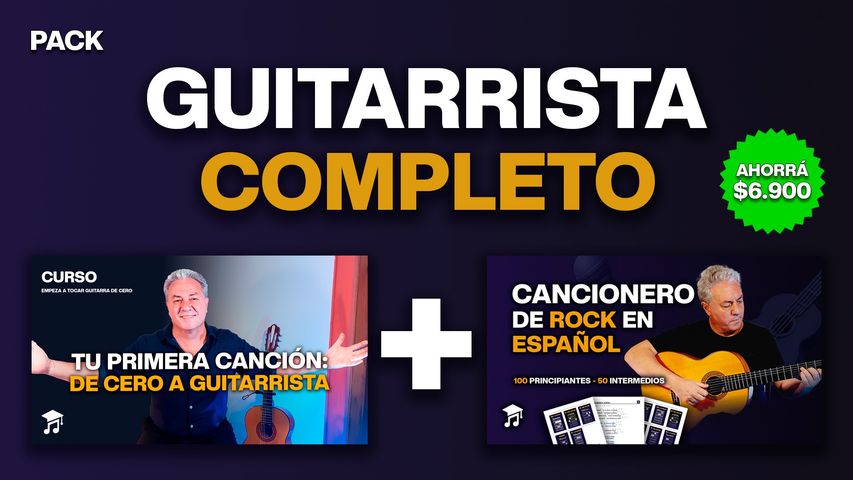 Pack Guitarrista Completo: Curso Online + Cancionero de Rock en Español