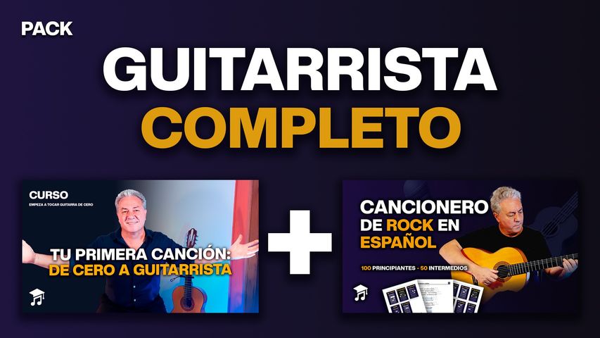 Pack Guitarrista Completo: Curso Online + Cancionero de Rock en Español