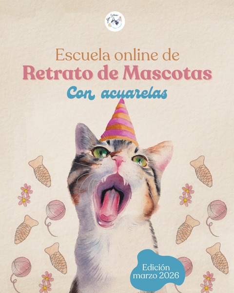 Escuela online de Retrato de Mascotas en Acuarela 