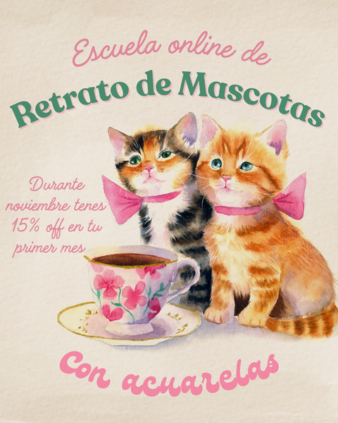Escuela Online de Retrato de Mascotas en Acuarela 