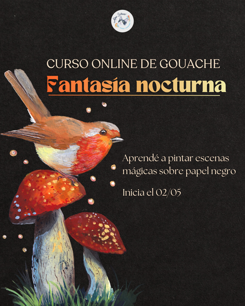 Fantasia Nocturna: Curso de gouache sobre papel negro