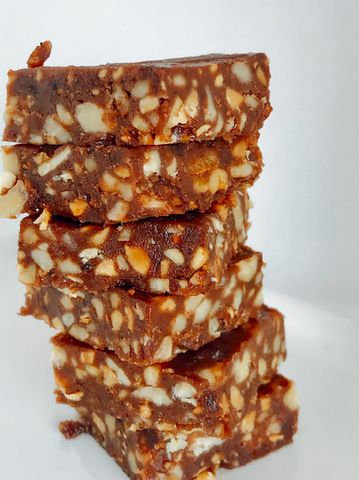 Turrón de mani, naranja y chocolate