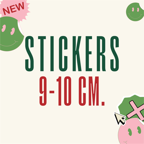 Stickers personalizados 9-10 cm.