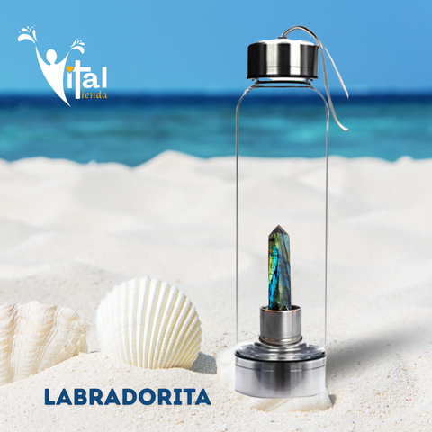 BOTELLA OBELISCO ELIXIR VITAL LABRADORITA 7.5CM