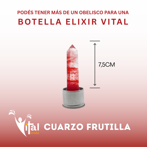 REPUESTO PARA BOTELLA OBELISCO 7.5CM CUARZO FRUTILLA