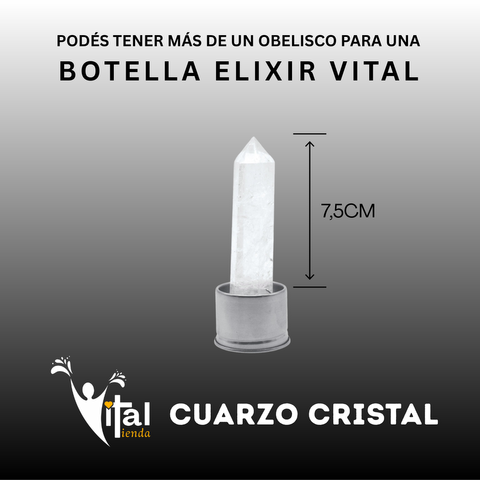 REPUESTO PARA BOTELLA OBELISCO 7.5CM CUARZO CRISTAL
