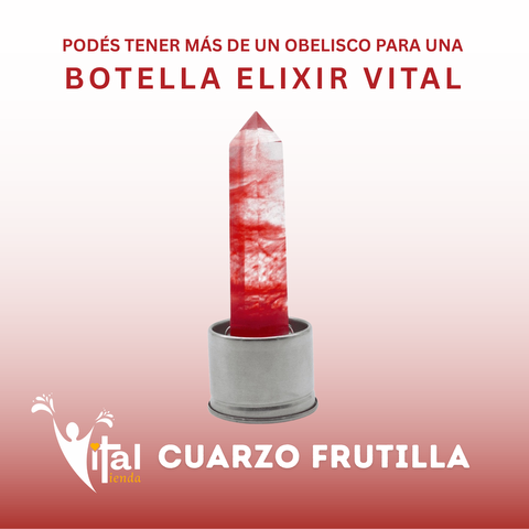 REPUESTO PARA BOTELLA OBELISCO 10CM CUARZO FRUTILLA