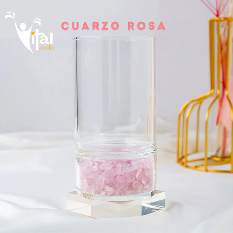 VASOS DOBLE FONDO ELIXIR VITAL CUARZO ROSA