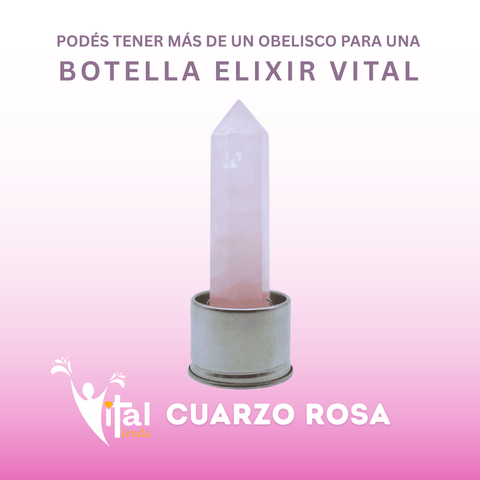 REPUESTO PARA BOTELLA OBELISCO 10CM CUARZO ROSA