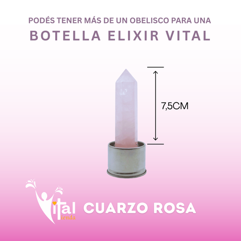 REPUESTO PARA BOTELLA OBELISCO 7.5CM CUARZO ROSA