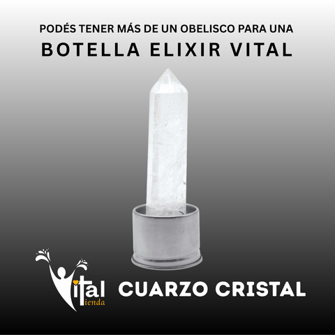 REPUESTO PARA BOTELLA OBELISCO 10CM CUARZO CRISTAL