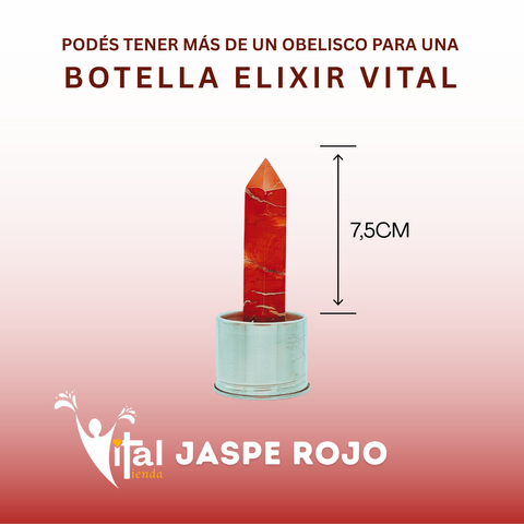 REPUESTO PARA BOTELLA OBELISCO 7.5CM JASPE ROJO
