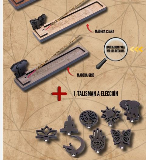 Porta sahumerios con talismanes