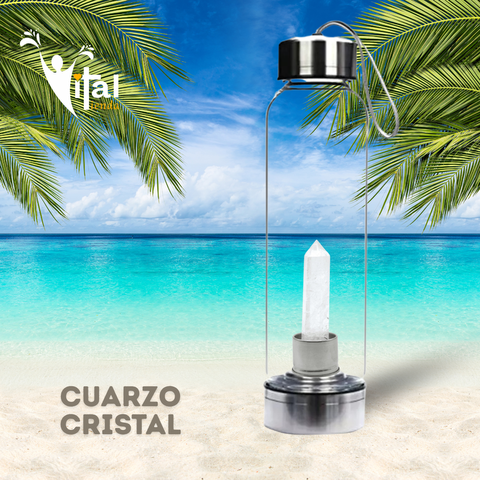 BOTELLA OBELISCO ELIXIR VITAL CUARZO CRISTAL 7.5CM