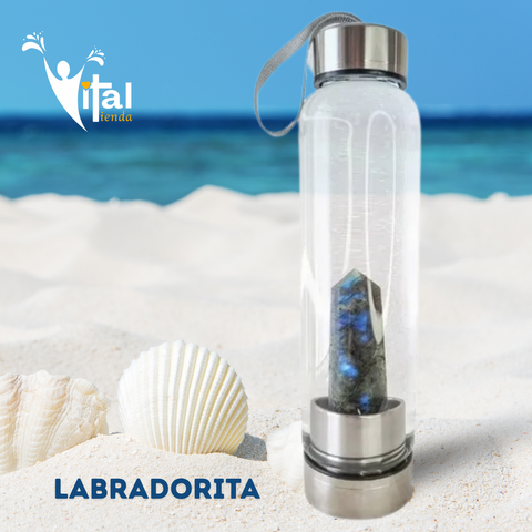 BOTELLA OBELISCO ELIXIR VITAL LABRADORITA 10CM