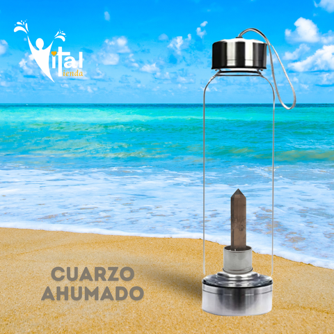 BOTELLA OBELISCO ELIXIR VITAL CUARZO AHUMADO 7.5CM