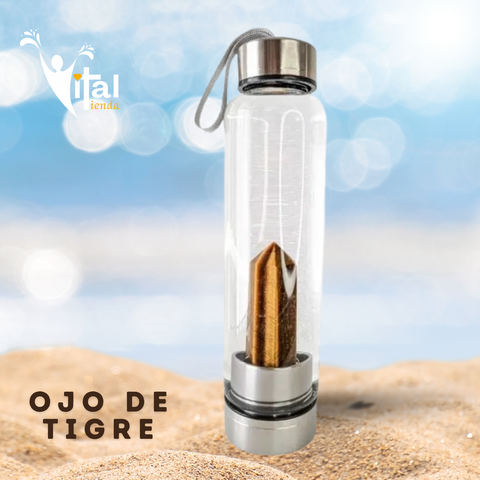 BOTELLA OBELISCO ELIXIR VITAL OJO DE TIGRE 10CM