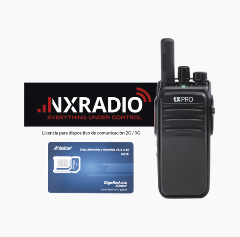 Kit de Radio TXR50A4G + Licencia Anual NXRADIOTERMINAL + SIM Telcel 1GB