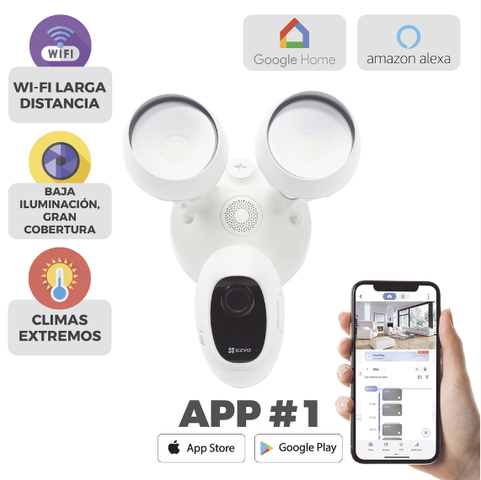 Cámara IP 2 Megapíxel / Wi-Fi / Luz Ultrabrillante / Audio de dos vías / Sirena Integrada / Sensor PIR / Ranura para Memoria