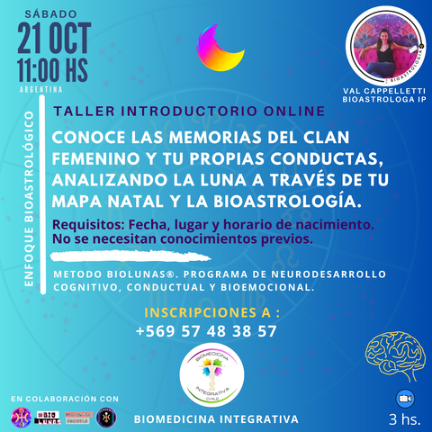 Taller Introductorio LA LUNA NATAL desde la BioAstrológica Familiar