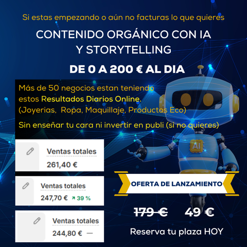 CONTENIDO + ADS ALTA CONVERSIÓN  con IA y Storytelling (curso disponible a finales de agosto)