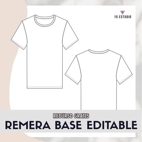 #2 Geometral de camiseta base (editable)