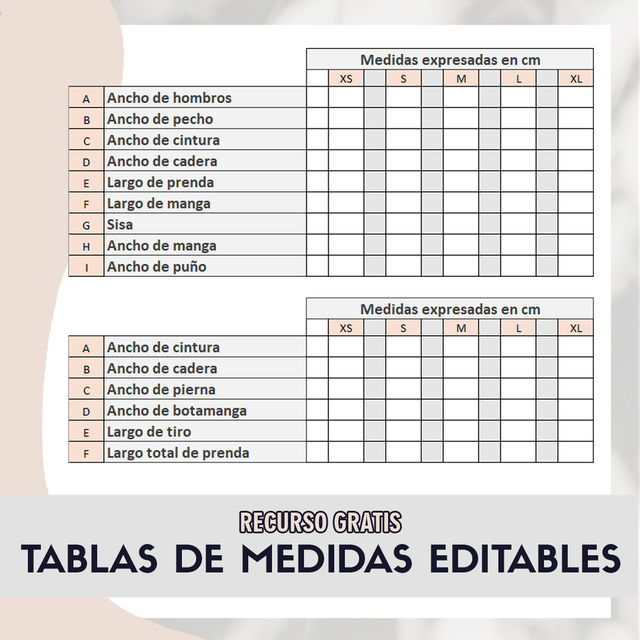 #3 Tabla de Medidas en Excel (para diseño de moda)