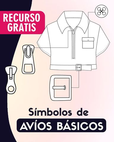 #6 Símbolos para Geometrales de moda (botón + tiracierres + hebilla)
