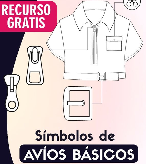 #6 Símbolos para Geometrales de moda (botón + tiracierres + hebilla)
