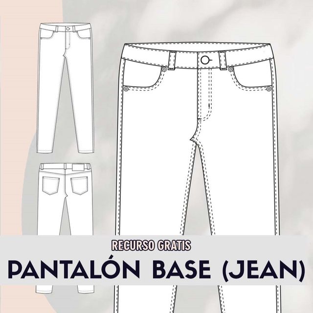 #8 Geometral de Pantalón Base (editable)