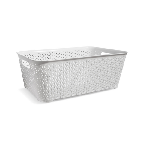 Cesto Ratán Rectangular Grande Bajo Sin Tapa