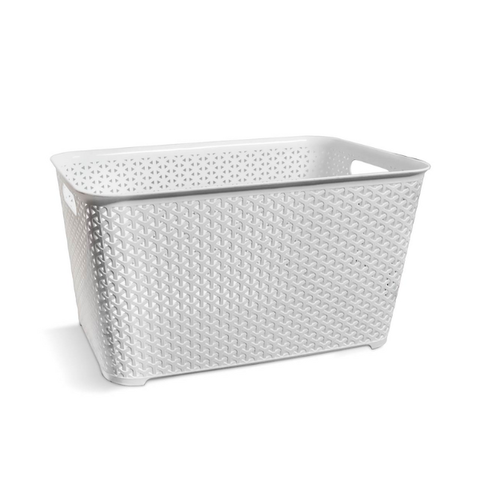 Cesto Ratán Rectangular Grande Sin Tapa 