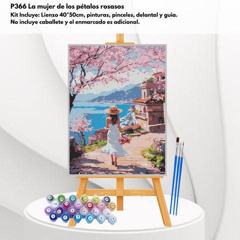 P366 La mujer de los pétalos rosados