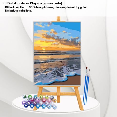 P332-E Atardecer Playero (enmarcado)