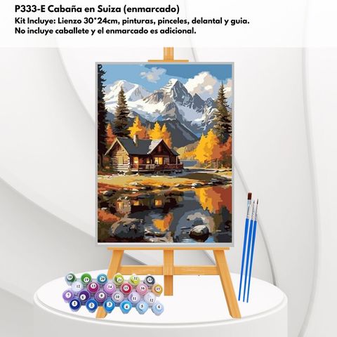 P333-E Cabaña en Suiza (enmarcado)