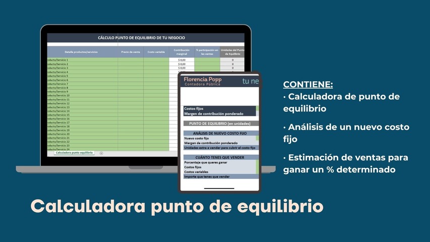 PLANILLA CALCULADORA PUNTO DE EQUILIBRIO
