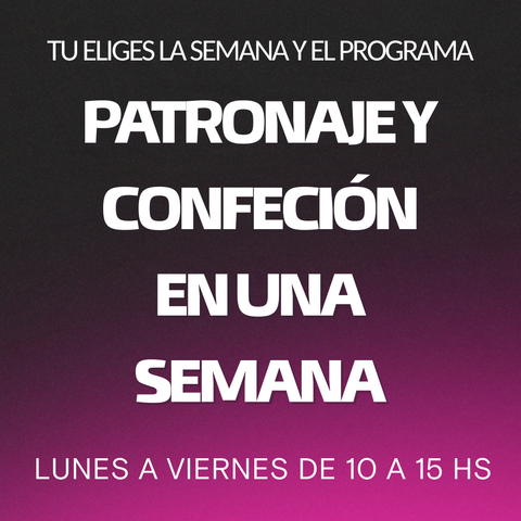  Curso Intensivo particular de patronaje y confección en una semana 
