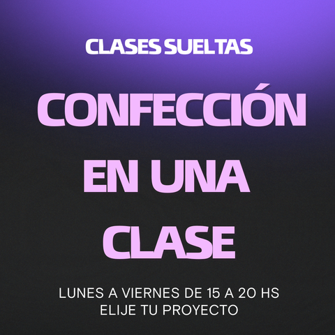 Clase suelta de confección (5 horas · particular)