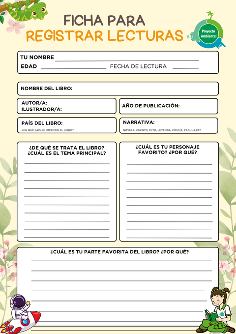 Ficha para registrar lecturas