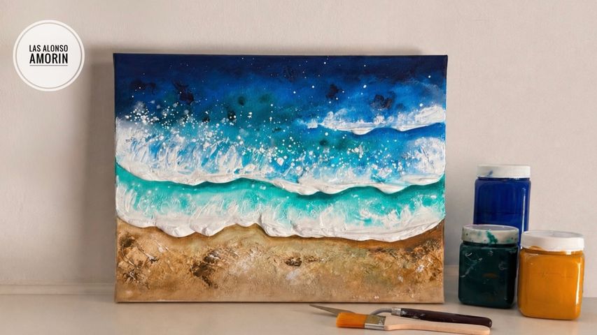 Curso de Pintura: Playas con Textura y Pintura Fluida