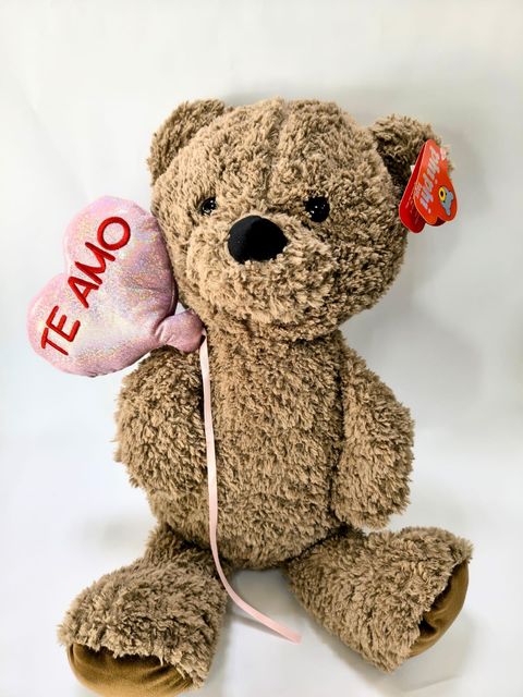 Oso Marrón con Globo Corazón te amo