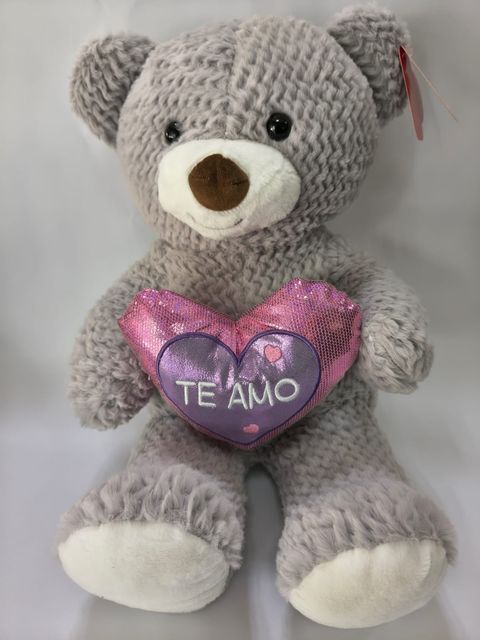 Oso Gris con Corazón Te Amo