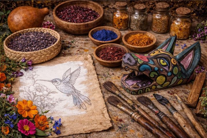 De Xochitl al tlapalli: Materia y Flor en el Arte Popular Mexicano