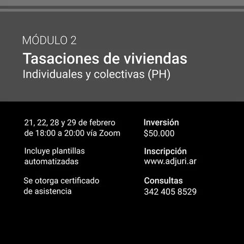 Curso integral | MÓDULO 2 | Tasaciones de viviendas: Individuales y colectivas (PH)