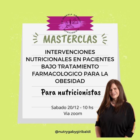 Intervenciones nutricionales en pacientes bajo tratamiento farmacológico para la obesidad -ACCESO INMEDIATO